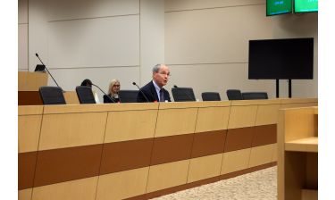 Senator Roger Niello testifies at the Little Hoover Commission hearing on the issue of prevalent retail theft.