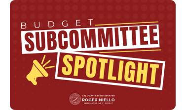 Senator Niello Budget Subcommittee Spotlight